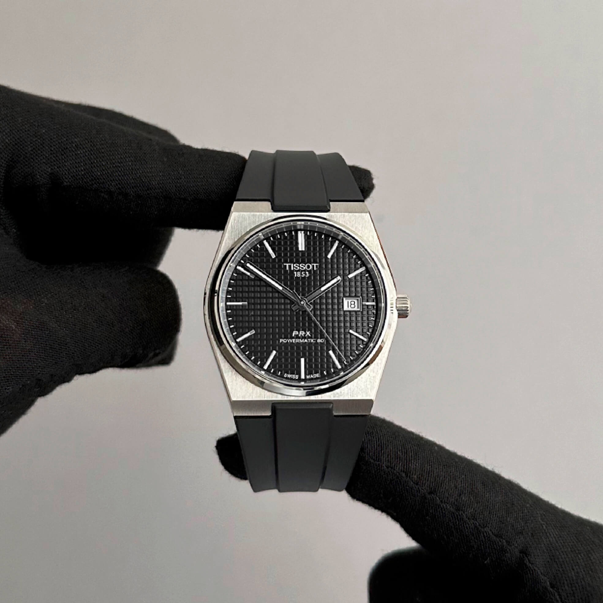 Jet Black FKM Rubber Strap