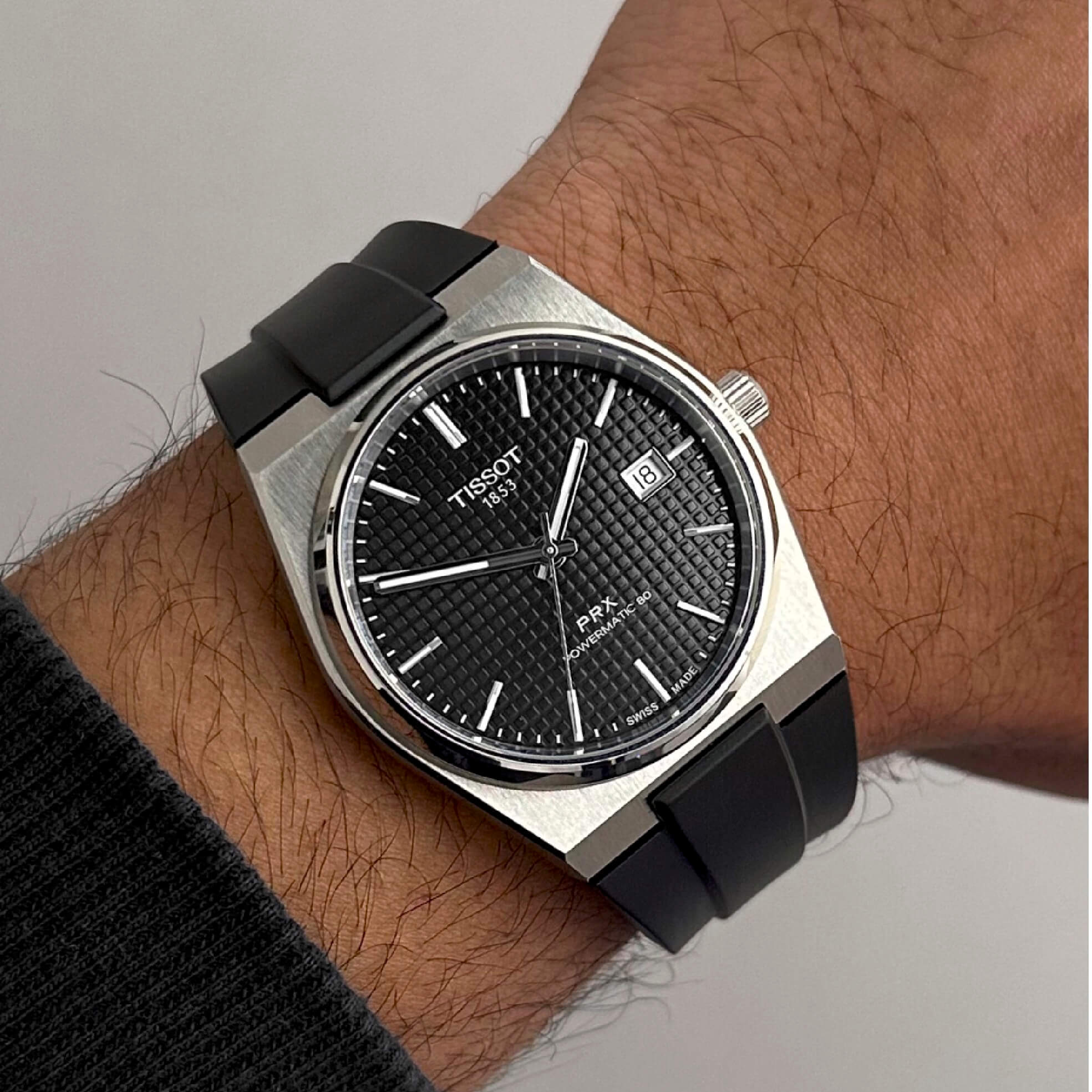 Jet Black FKM Rubber Strap