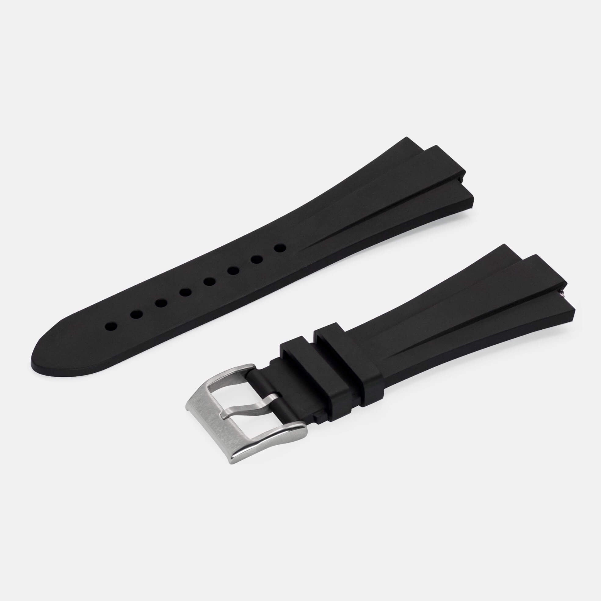 Jet Black FKM Rubber Strap