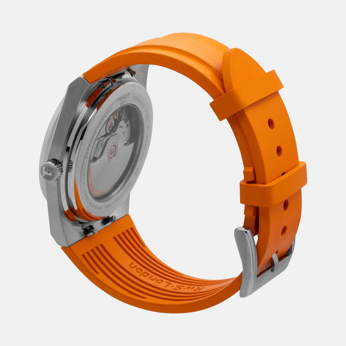 Orange strap Times wristwatch Q.R. Firewave Resilient Cuved End FKM rubber Watch Strap  main image 2