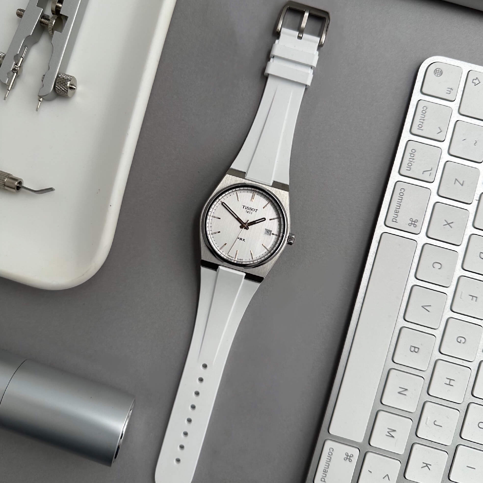 Arctic White FKM Rubber Strap